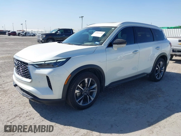 2023 Infiniti QX60 Luxe z VIN 5N1DL1FS2PC348961, wystawiony jako IAAI lot #41831192 z przebiegiem 51 202 mil mil oraz . Historia ofert i sprzedaży dostępna na DreamBid. Obrazek 2.