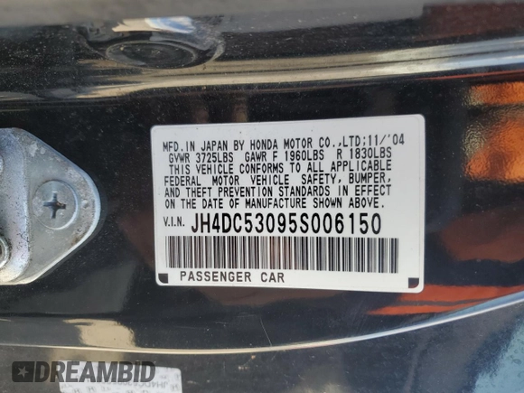 2005 Acura RSX Type S z VIN JH4DC53095S006150, wystawiony jako Copart lot #51285215 z przebiegiem 181 118 mil mil oraz Szkoda całkowita • Salvage title. Historia ofert i sprzedaży dostępna na DreamBid. Obrazek 12.