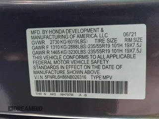 2022 Honda Odyssey Touring с VIN 5FNRL6H86NB026316, выставлен на аукционе IAAI как лот 42611106 с пробегом 75 427 миль миль и . История ставок и продаж доступна на DreamBid. Изображение 9.
