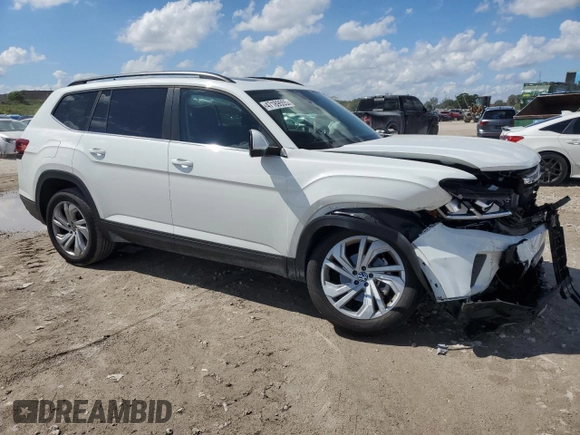 2023 Volkswagen Atlas SE with VIN 1V2JR2CA0PC549599, listed as a Copart auction lot 47189555 with 18,291 mi miles and Non repairable. Bid and sale history available at DreamBid. Image 4.