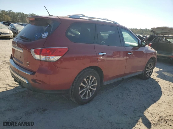 2014 Nissan Pathfinder SV with VIN 5N1AR2MM9EC684423, listed as a Copart auction lot 83176984 with 186,456 mi miles and Salvage Title. Bid and sale history available at carsss.com. Image 3.