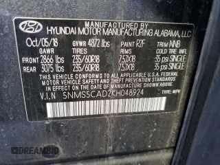 2019 Hyundai Santa Fe Limited with VIN 5NMS5CAD2KH048924, listed as a Copart auction lot 43625285 with 118,874 mi miles and Salvage Title. Bid and sale history available at carsss.com. Image 15.