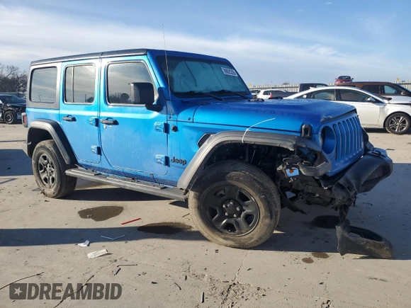 2022 Jeep Wrangler Unlimited Sport with VIN 1C4HJXDN8NW173946, listed as a Copart auction lot 89025355 with Not Provided miles and Salvage Title. Bid and sale history available at DreamBid. Image 4.