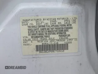 2011 Nissan Sentra S with VIN 3N1AB6AP2BL710412, listed as a IAAI auction lot 42276252 with 197,441 mi miles and . Bid and sale history available at DreamBid. Image 9.