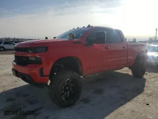 2021 Chevrolet Silverado 1500 Custom with VIN 3GCUYBEF1MG167018, listed as a Copart auction lot 84174184 with 45,552 mi miles and Salvage Title. Bid and sale history available at carsss.com. Image 1.