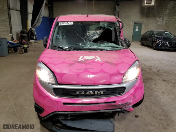 2019 Ram ProMaster City Cargo Van Tradesman SLT with VIN ZFBHRFBB5K6M24917, listed as a Copart auction lot 68685174 with 58,366 mi miles and Salvage Title. Bid and sale history available at carsss.com. Image 5.