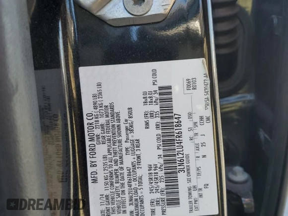 2015 Lincoln MKZ Hybrid z VIN 3LN6L2LU4FR618647, wystawiony jako Copart lot #58937985 z przebiegiem 113 765 mil mil oraz Szkoda całkowita • Salvage title. Historia ofert i sprzedaży dostępna na DreamBid. Obrazek 13.