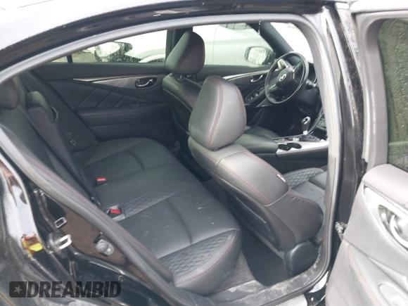 2020 Infiniti Q50 Red Sport 400 with VIN JN1FV7AR3LM660552, listed as a IAAI auction lot 41477949 with 53,392 mi miles and . Bid and sale history available at carsss.com. Image 8.