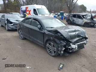 2018 Audi A3 Sedan Premium with VIN WAUB8GFF7J1061568, listed as a IAAI auction lot 41726139 with 75,361 mi miles. Bid and sale history available at carsss.com. Image 1.