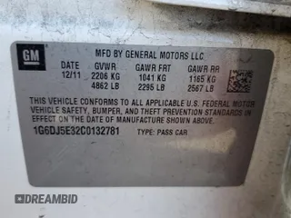 2012 Cadillac CTS Performance with VIN 1G6DJ5E32C0132781, listed as a Copart auction lot 86702144 with 99,226 mi miles and Salvage Title. Bid and sale history available at DreamBid. Image 12.