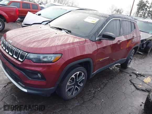 2022 Jeep Compass High Altitude with VIN 3C4NJDCB6NT170350, listed as a IAAI auction lot 41567614 with 60,000 mi miles and . Bid and sale history available at carsss.com. Image 17.