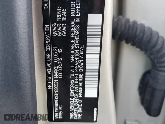 2017 Volvo V60 Premier with VIN YV140MEK6H1336531, listed as a Copart auction lot 74840174 with 86,663 mi miles and Salvage Title. Bid and sale history available at carsss.com. Image 12.