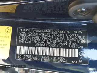 2005 Lexus ES 350 z VIN JTHBA30G655074777, wystawiony jako IAAI lot #41825633 z przebiegiem 187 298 mil mil oraz . Historia ofert i sprzedaży dostępna na DreamBid. Obrazek 9.