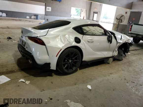 2023 Toyota GR Supra 3.0 with VIN WZ1DB0G08PW058285, listed as a Copart auction lot 54500434 with 0 mi miles and Salvage Title. Bid and sale history available at carsss.com. Image 3.