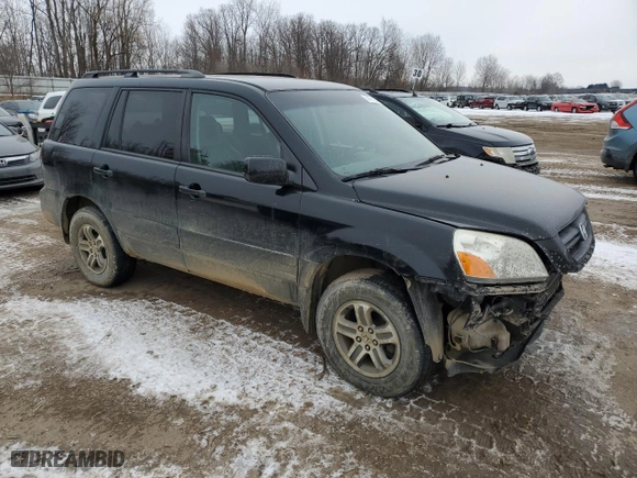 2003 Honda Pilot EX with VIN 2HKYF18583H527654, listed as a Copart auction lot 44791905 with 205,623 mi miles and Clean Title. Bid and sale history available at carsss.com. Image 4.