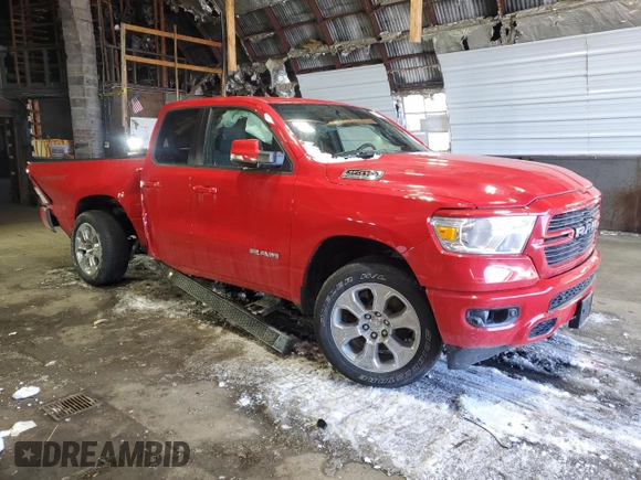 2021 Ram 1500 Big Horn with VIN 1C6SRFBT1MN798825, listed as a Copart auction lot 43116495 with 25,635 mi miles and Salvage Title. Bid and sale history available at carsss.com. Image 4.