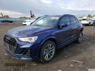 2021 Audi Q3 S line Premium Plus with VIN WA1EECF34M1061677, listed as a Copart auction lot 47665243 with 21,258 mi miles. Bid and sale history available at carsss.com. Image 1.