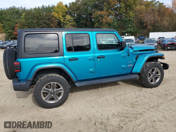 2020 Jeep Wrangler Unlimited Sahara with VIN 1C4HJXEN5LW107415, listed as a Copart auction lot 76152244 with 117,840 mi miles and Salvage title. Bid and sale history available at DreamBid. Image 3.