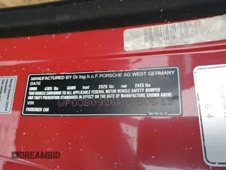 1987 Porsche 928 z VIN WP0JB0926HS860519, wystawiony jako Copart lot #84757504 z przebiegiem 64 737 mil mil oraz Szkody całkowita. Historia ofert i sprzedaży dostępna na DreamBid. Obrazek 12.