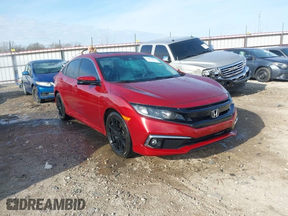2021 Honda Civic Sedan EX-L with VIN 2HGFC1F76MH701303, listed as a IAAI auction lot 41455021 with 92,347 mi miles. Bid and sale history available at carsss.com. Image 1.