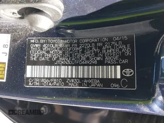 2015 Toyota Prius Four with VIN JTDKN3DU1F0449298, listed as a IAAI auction lot 41675916 with 92,310 mi miles. Bid and sale history available at carsss.com. Image 9.