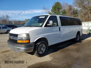 2010 Chevrolet Express Passenger LT z VIN 1GA2G1DG2A1148818, wystawiony jako Copart lot #46236375 z przebiegiem 142 954 mil mil oraz Szkoda całkowita • Salvage title. Historia ofert i sprzedaży dostępna na DreamBid. Obrazek 1.