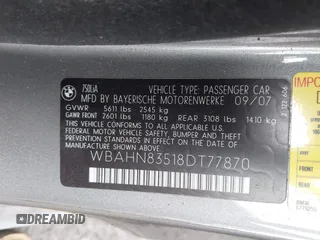2008 BMW 7 Series 750Li with VIN WBAHN83518DT77870, listed as a IAAI auction lot 41963717 with 86,108 mi miles and . Bid and sale history available at carsss.com. Image 9.