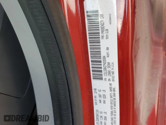 2007 Chrysler Sebring Limited with VIN 1C3LC66K27N535994, listed as a Copart auction lot 81200814 with 54,340 mi miles and Salvage title. Bid and sale history available at DreamBid. Image 14.