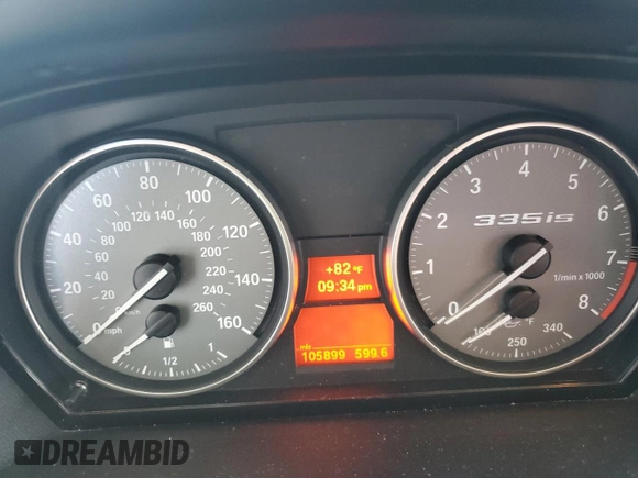 2012 BMW 3 Series 335is with VIN WBAKG1C50CJ217108, listed as a Copart auction lot 56609175 with 105,899 mi miles and Salvage title. Bid and sale history available at DreamBid. Image 9.