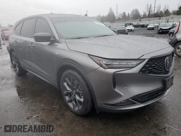 2023 Acura MDX w/A-Spec Package with VIN 5J8YE1H02PL026981, listed as a Copart auction lot 43169925 with 21,058 mi miles and Salvage Title. Bid and sale history available at carsss.com. Image 4.