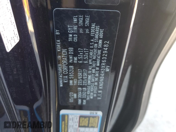 2024 Kia Carnival LX with VIN KNDNB4H3XR6329482, listed as a Copart auction lot 72380314 with 10,899 mi miles and Salvage Title. Bid and sale history available at carsss.com. Image 13.