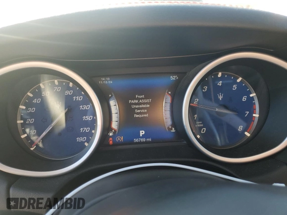 2017 Maserati Ghibli with VIN ZAM57XSS2H1249720, listed as a Copart auction lot 80409684 with 56,769 mi miles and Salvage Title. Bid and sale history available at carsss.com. Image 9.