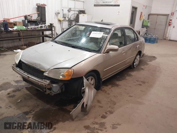 2002 Honda Civic EX with VIN 1HGES26742L023171, listed as a IAAI auction lot 41847192 with 193,504 mi miles and . Bid and sale history available at DreamBid. Image 17.