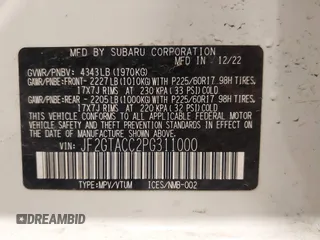 2023 Subaru Crosstrek Premium с VIN JF2GTACC2PG311000, выставлен на аукционе IAAI как лот 41688634 с пробегом 46 231 миль миль и . История ставок и продаж доступна на DreamBid. Изображение 9.