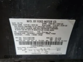 2019 Ford Taurus SEL with VIN 1FAHP2E89KG115155, listed as a Copart auction lot 78624384 with 61,643 mi miles and Salvage Title. Bid and sale history available at DreamBid. Image 13.