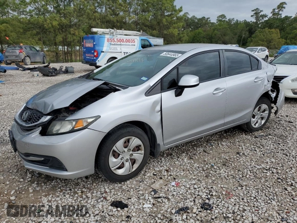 2013 Honda Civic LX with VIN 19XFB2F56DE097530, listed as a Copart auction lot 50644965 with 86,537 mi miles and Clean Title. Bid and sale history available at DreamBid. Image 1.