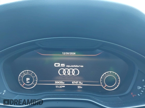 2020 Audi Q5 Premium Plus with VIN WA1BNAFY0L2014027, listed as a IAAI auction lot 41199263 with 30,430 mi miles. Bid and sale history available at carsss.com. Image 7.