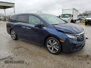 2023 Honda Odyssey Touring with VIN 5FNRL6H85PB059486, listed as a Copart auction lot 49822555 with 20,741 mi miles and Salvage Title. Bid and sale history available at DreamBid. Image 4.