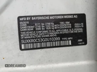 2016 BMW X5 xDrive35i with VIN 5UXKR0C53G0U10399, listed as a Copart auction lot 49447515 with 84,791 mi miles and Salvage Title. Bid and sale history available at carsss.com. Image 13.