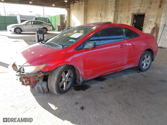 2008 Honda Civic Cpe EX-L with VIN 2HGFG12928H574695, listed as a IAAI auction lot 41345378 with 174,996 mi miles. Bid and sale history available at carsss.com. Image 2.
