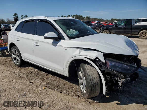 2023 Audi Q5 S line Prestige with VIN WA1FAAFY7P2171072, listed as a Copart auction lot 47127515 with 21,832 mi miles and Salvage Title. Bid and sale history available at carsss.com. Image 4.