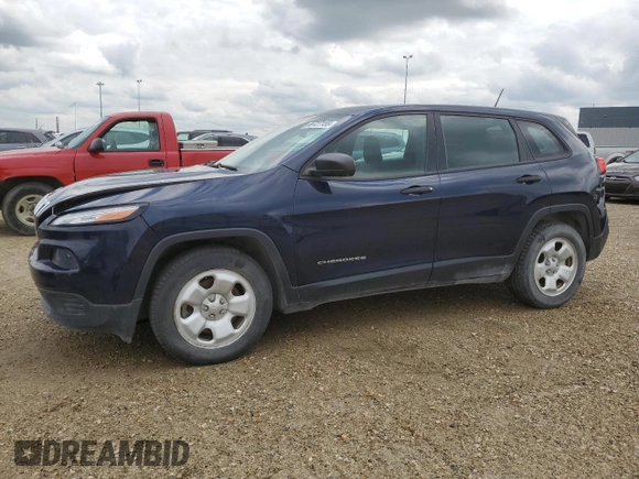 2015 Jeep Cherokee Sport with VIN 1C4PJLAB0FW559938, listed as a Copart auction lot 66727155 with 79,749 mi miles and Salvage title. Bid and sale history available at DreamBid. Image 1.