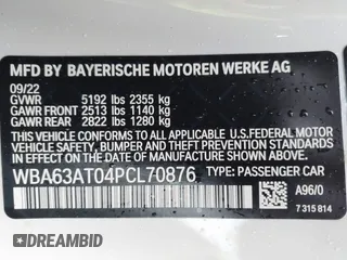 2023 BMW 4 Series M440i xDrive with VIN WBA63AT04PCL70876, listed as a IAAI auction lot 40777902 with 21,944 mi miles. Bid and sale history available at carsss.com. Image 9.