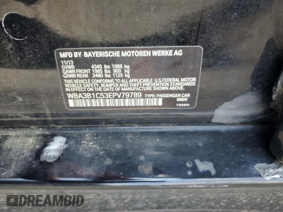 2014 BMW 3 Series 320i z VIN WBA3B1C53EPV79789, wystawiony jako Copart lot #61179845 z przebiegiem 212 147 mil mil oraz Szkoda całkowita • Salvage title. Historia ofert i sprzedaży dostępna na DreamBid. Obrazek 12.