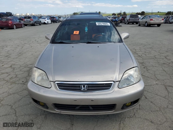 2000 Honda Civic EX with VIN 1HGEJ8644YL002969, listed as a Copart auction lot 50579605 with 301,229 mi miles and Salvage Title. Bid and sale history available at carsss.com. Image 5.