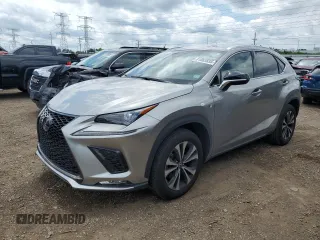 2021 Lexus NX 300 F Sport with VIN JTJSARDZ9M2255627, listed as a Copart auction lot 61863555 with 16,087 mi miles and Salvage title. Bid and sale history available at DreamBid. Image 1.