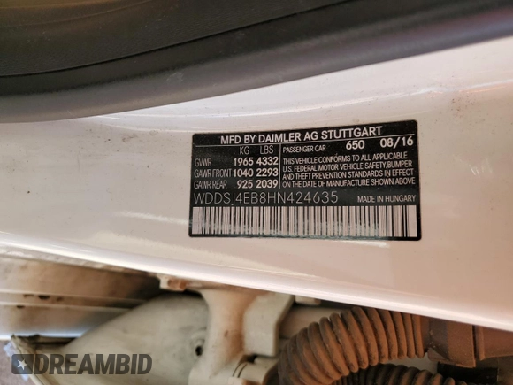 2017 Mercedes-Benz CLA 250 z VIN WDDSJ4EB8HN424635, wystawiony jako Copart lot #52174325 z przebiegiem 90 235 mil mil oraz Szkody całkowita. Historia ofert i sprzedaży dostępna na DreamBid. Obrazek 13.