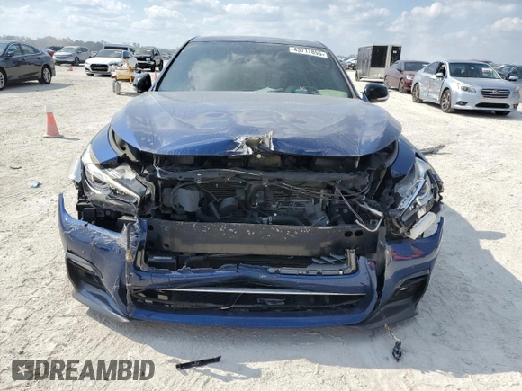 2020 Infiniti Q50 Red Sport 400 with VIN JN1FV7APXLM630530, listed as a Copart auction lot 43717855 with 99,410 mi miles and Non repairable. Bid and sale history available at DreamBid. Image 5.
