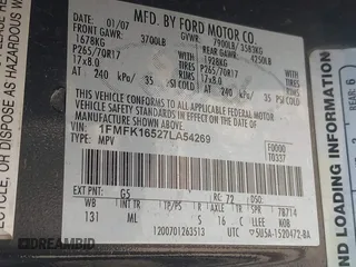 2007 Ford Expedition Max XLT z VIN 1FMFK16527LA54269, wystawiony jako IAAI lot #42208225 z przebiegiem 282 556 mil mil oraz . Historia ofert i sprzedaży dostępna na DreamBid. Obrazek 9.