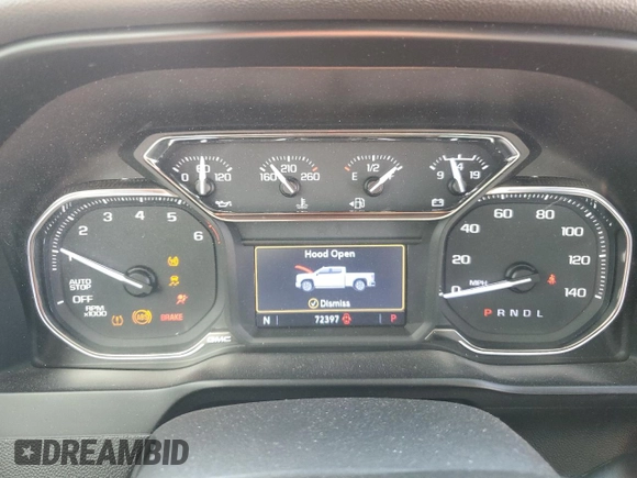 2020 GMC Sierra 1500 SLT with VIN 3GTP8DED3LG324005, listed as a Copart auction lot 52214755 with 72,397 mi miles and Salvage title. Bid and sale history available at DreamBid. Image 9.